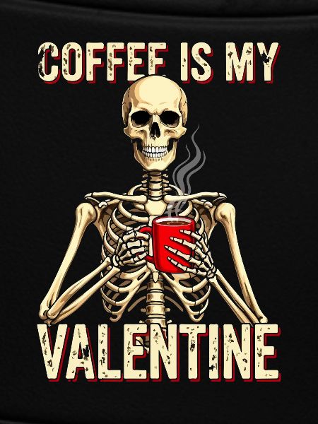 Kaffee ist mein Valentine Skelett