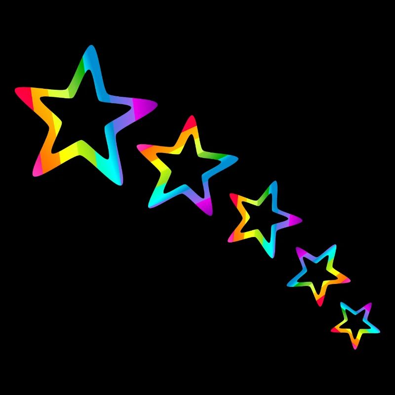 Star Colorful Stars Rainbow Gradient