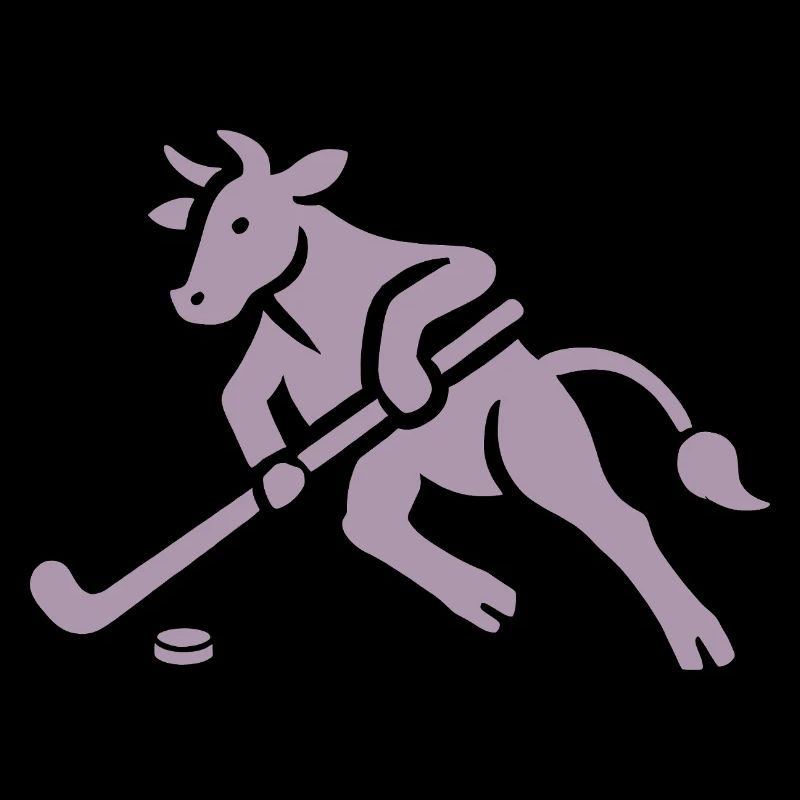 Kuh Bulle Eishockeyspieler Silhouette