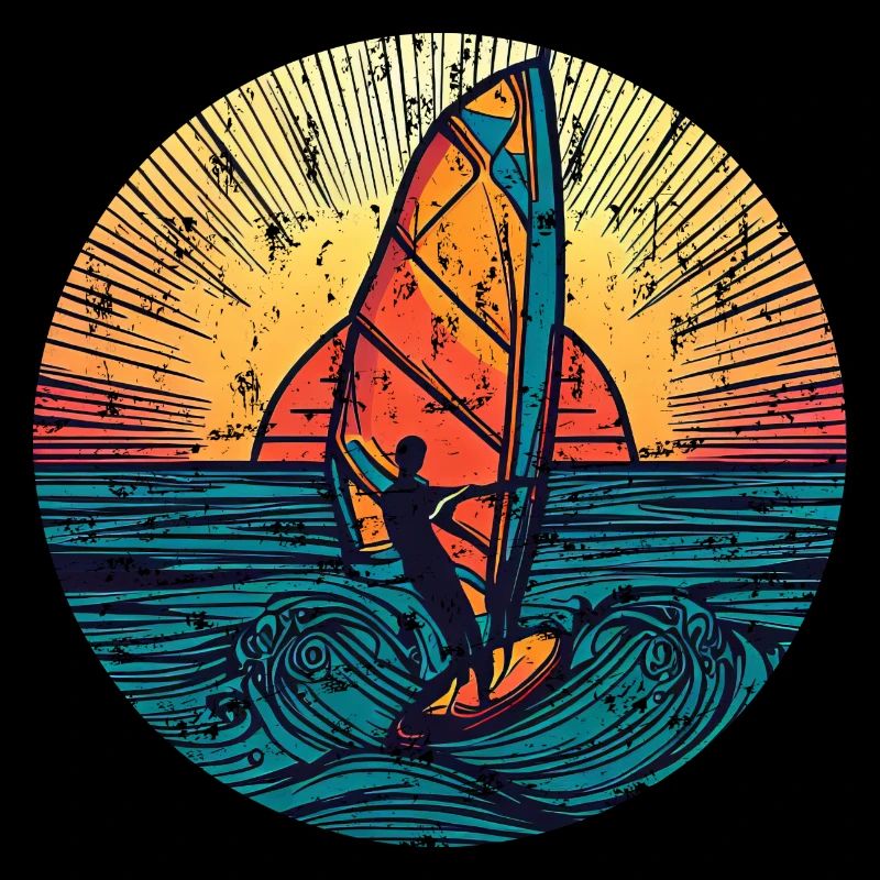 windsurfer surfer sunset