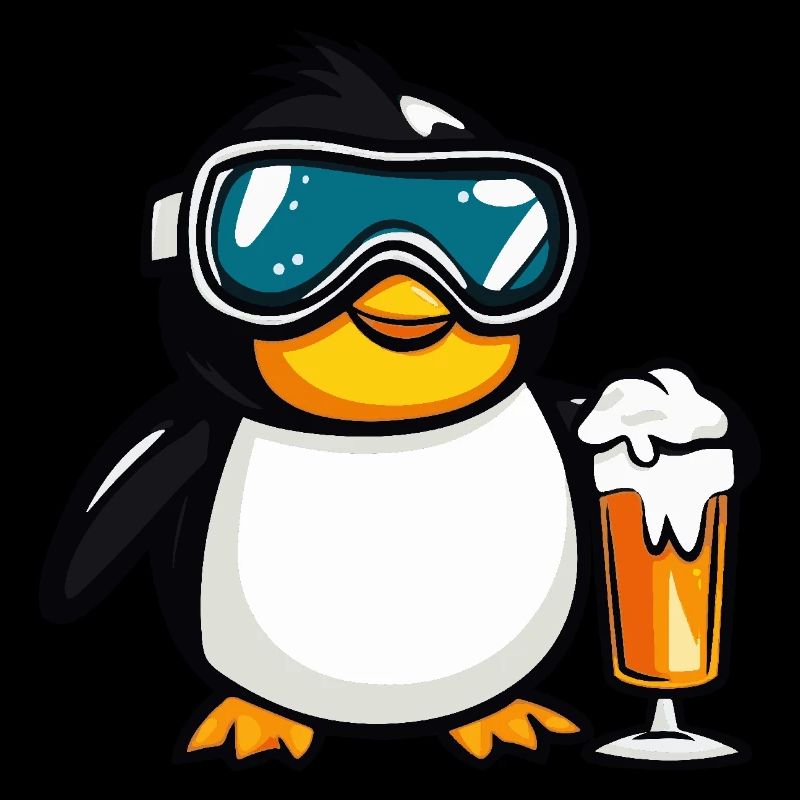 Penguin après-ski beer