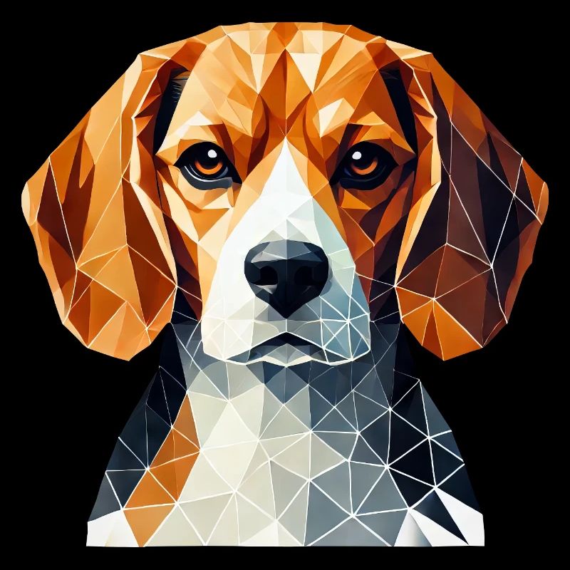 Beagle Portrait Geometry Art Dog Face