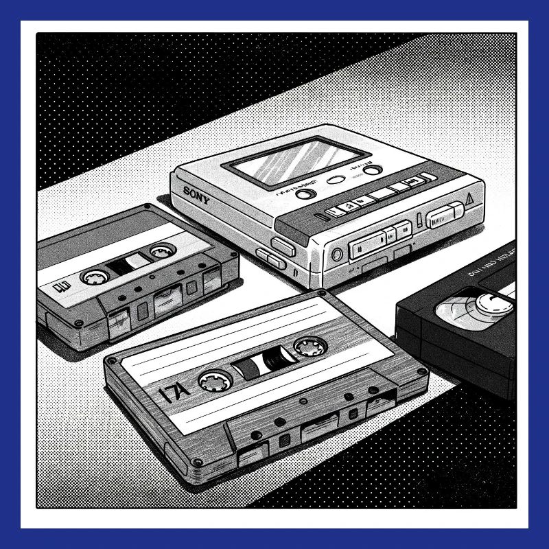 90s cult objects: Comic look for Walkman & Co.