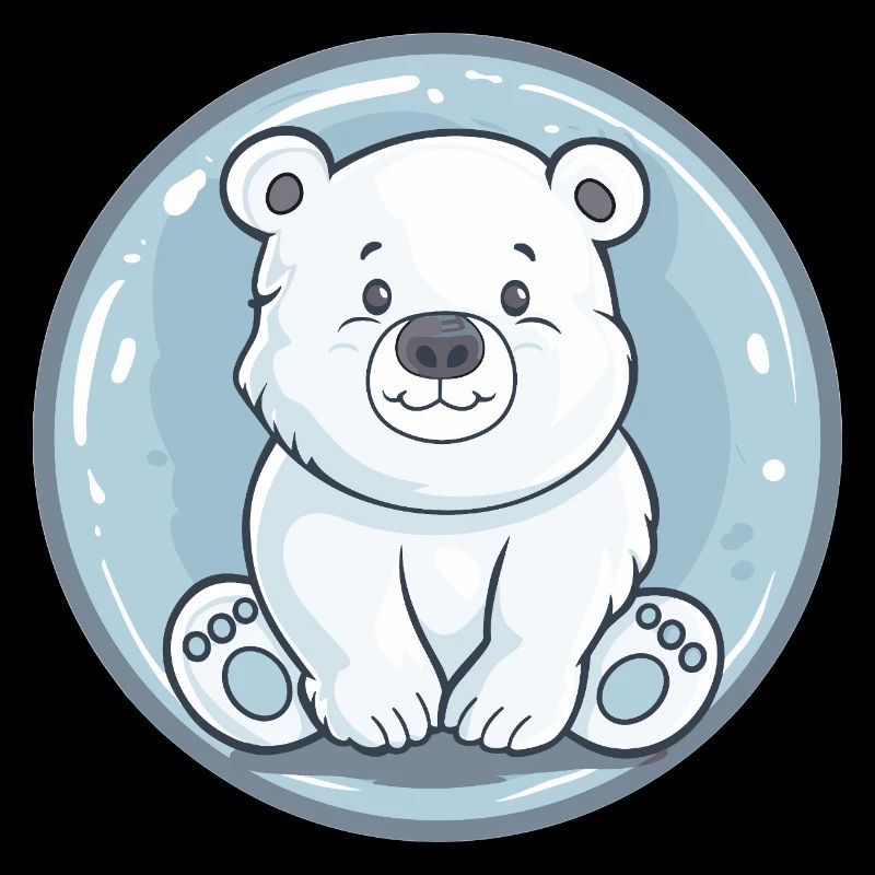 Ours polaire mignon dans le style de dessin animé