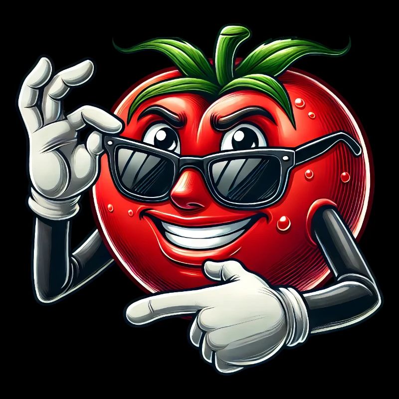 Cool Tomato Sunglasses Cartoon Veggie Fun