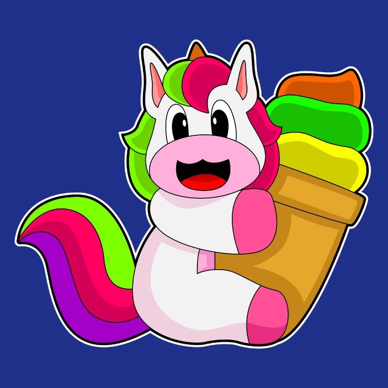 Crème glacée à gaufres licorne