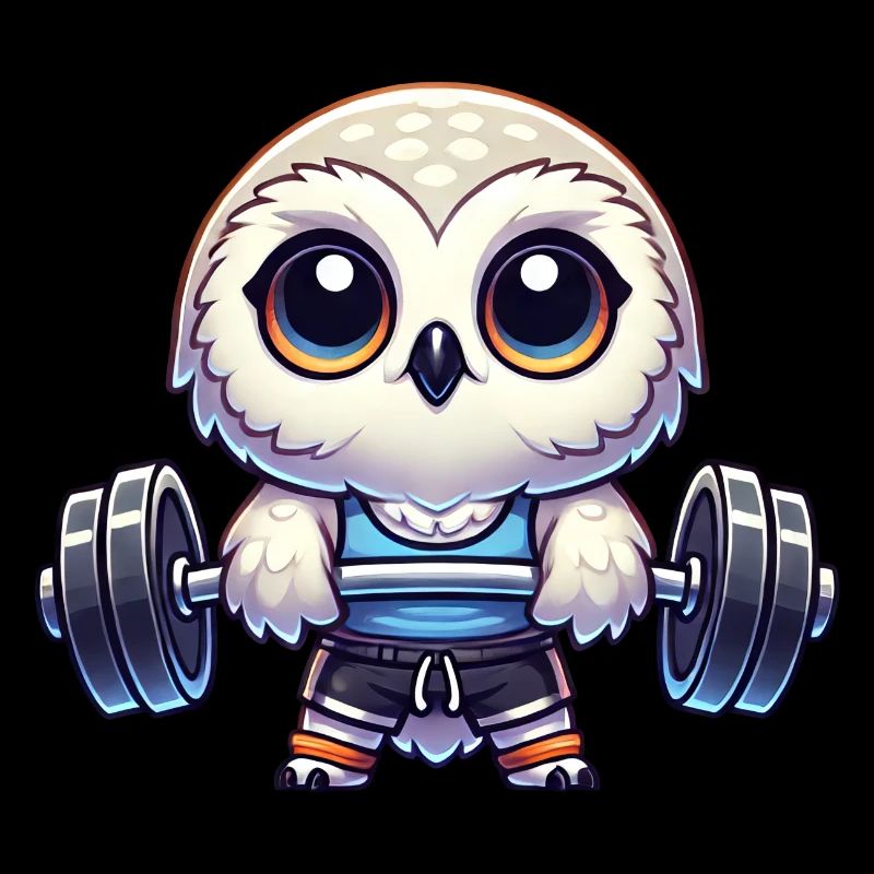 Eule Schnee Eule Fitness Workout Langhantel