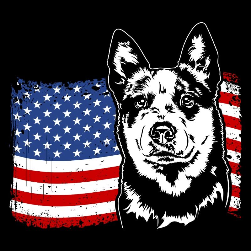 Australian Cattle Dog US America Flag Wilsigns