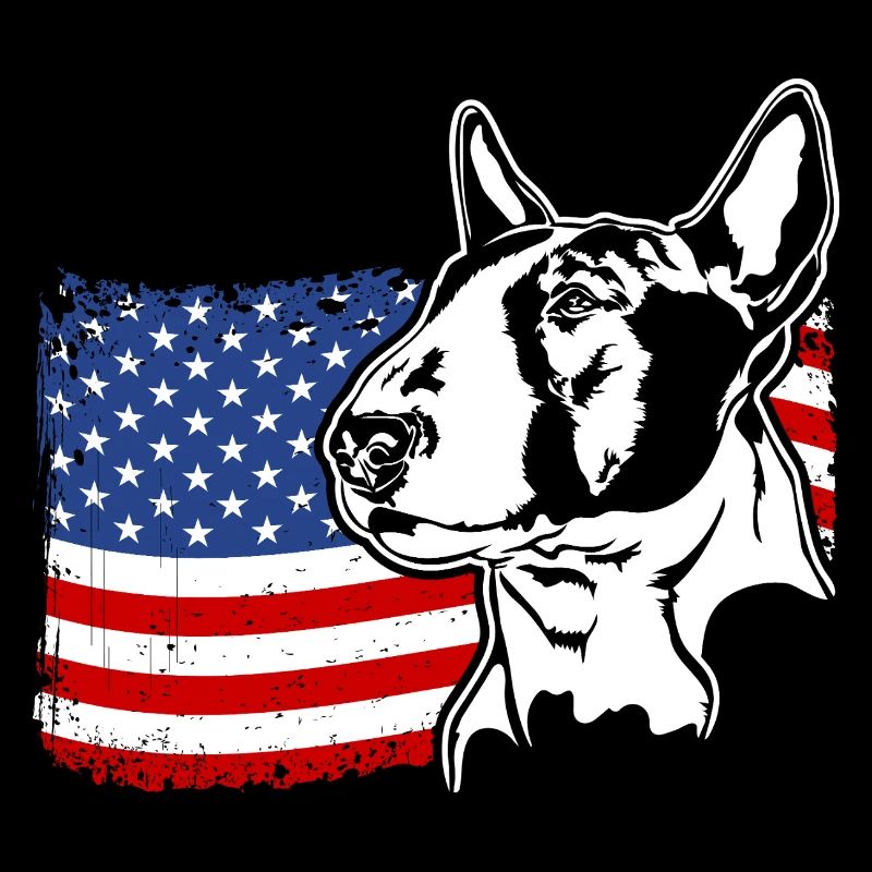 Bull Terrier US Amérique Drapeau Chiens Chien Wilsigns