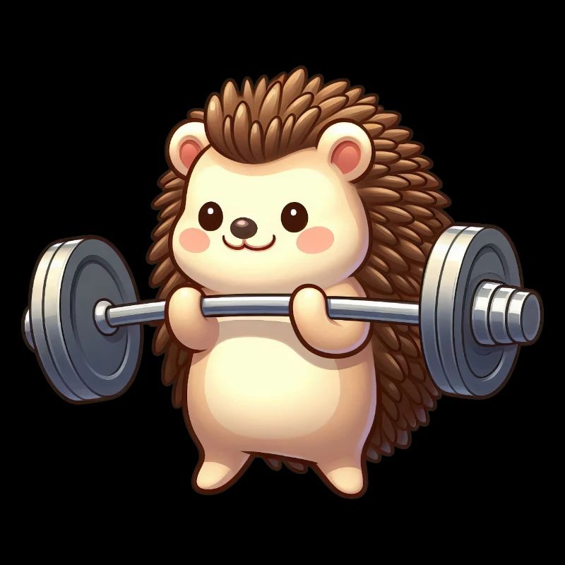 Igel Training Langhantel Workout Cartoon