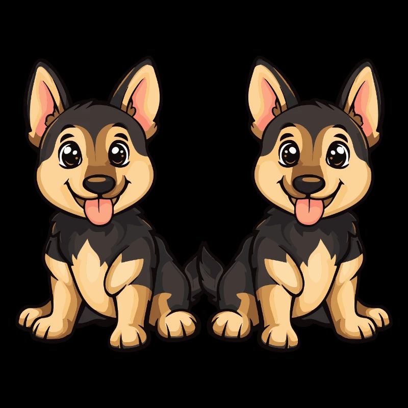 German Shepherd Hund Comic