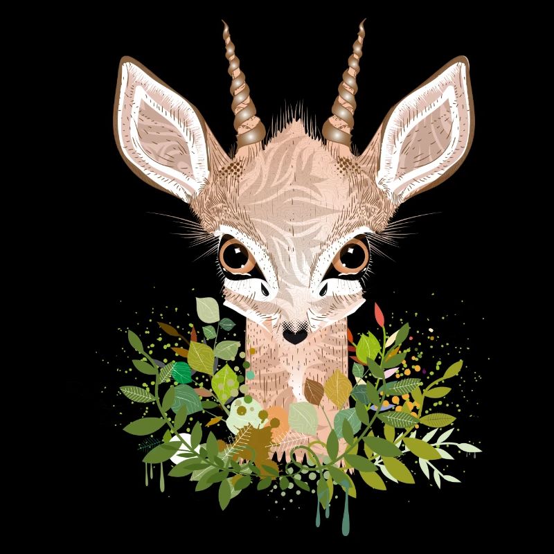 Dwarf antelope Dikdik with big eyes