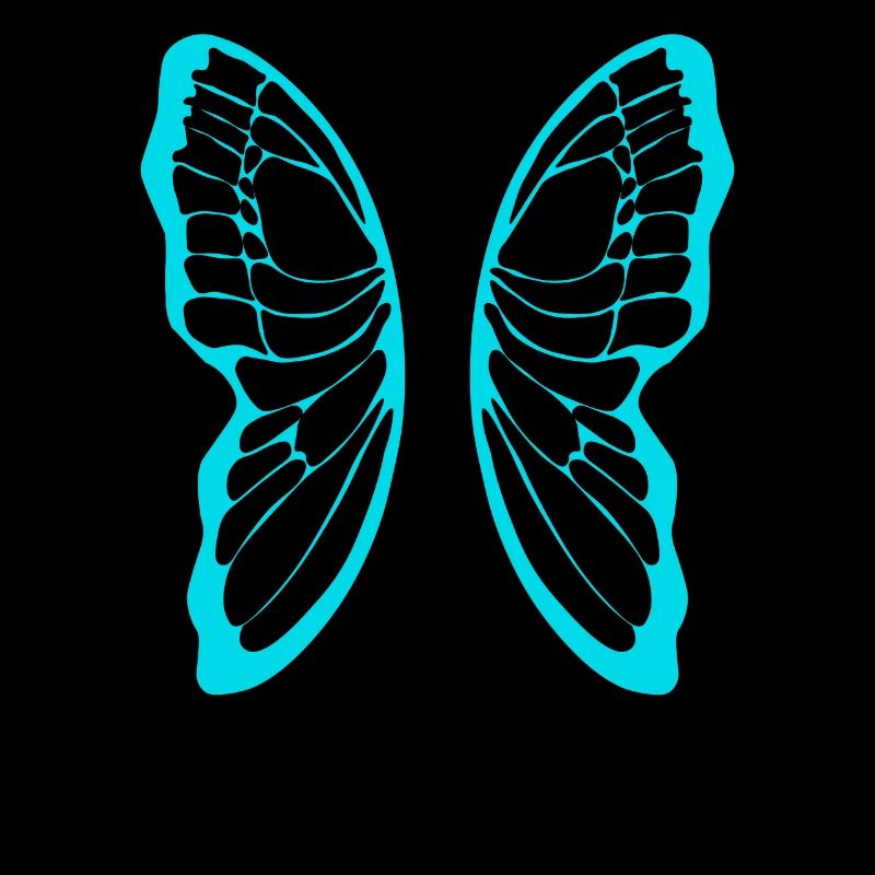 Turquoise butterfly wing pattern on black