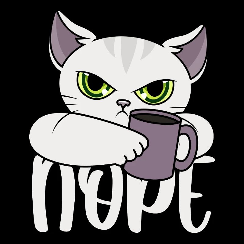 Nope Katze Kaffee