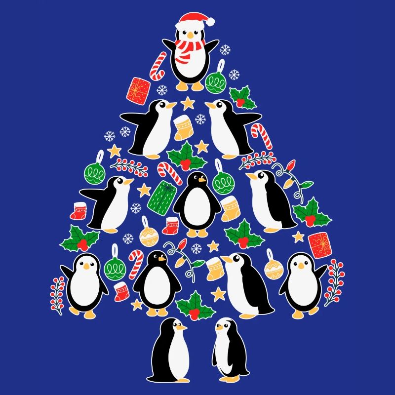 Weihnachts Baum Pinguine mit Lichtern Pinguin Spaß