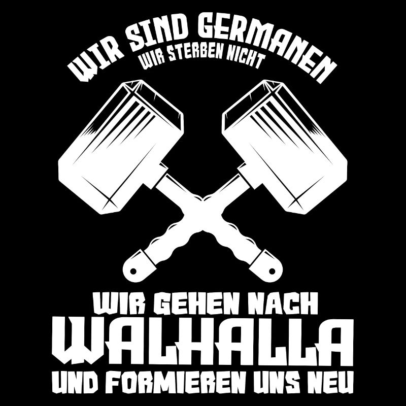 Thor Motiv mit Hammer und Motivationsspruch