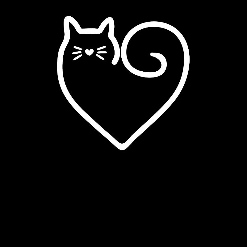 Chat en forme de cœur avec amour