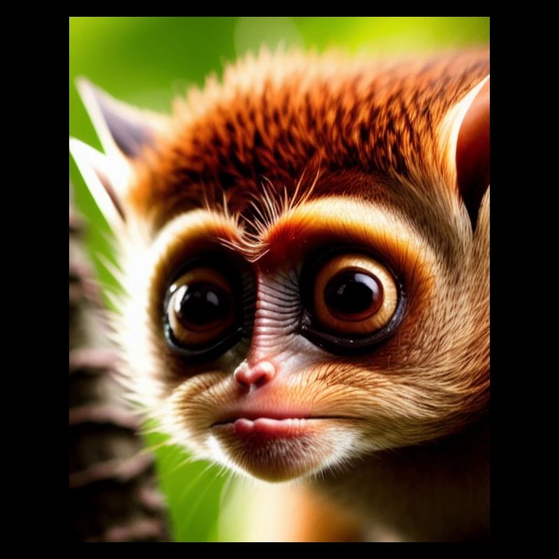 cool funny cute tarsier (Tarsiidae) forest comic