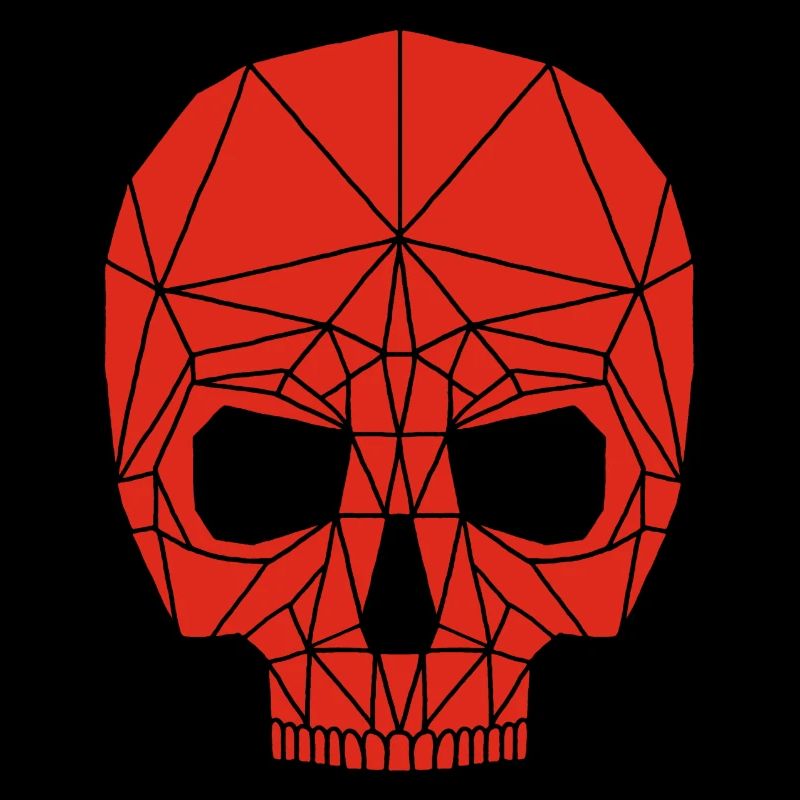Red robotic skull