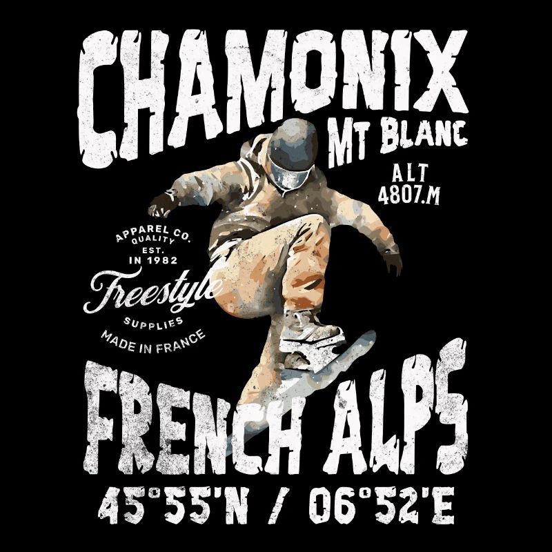 Skateboarder Chamonix Mont Blanc