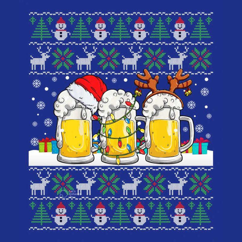 Hässlicher Weihnachtspullover mit Bier Hässliche Weihnachten