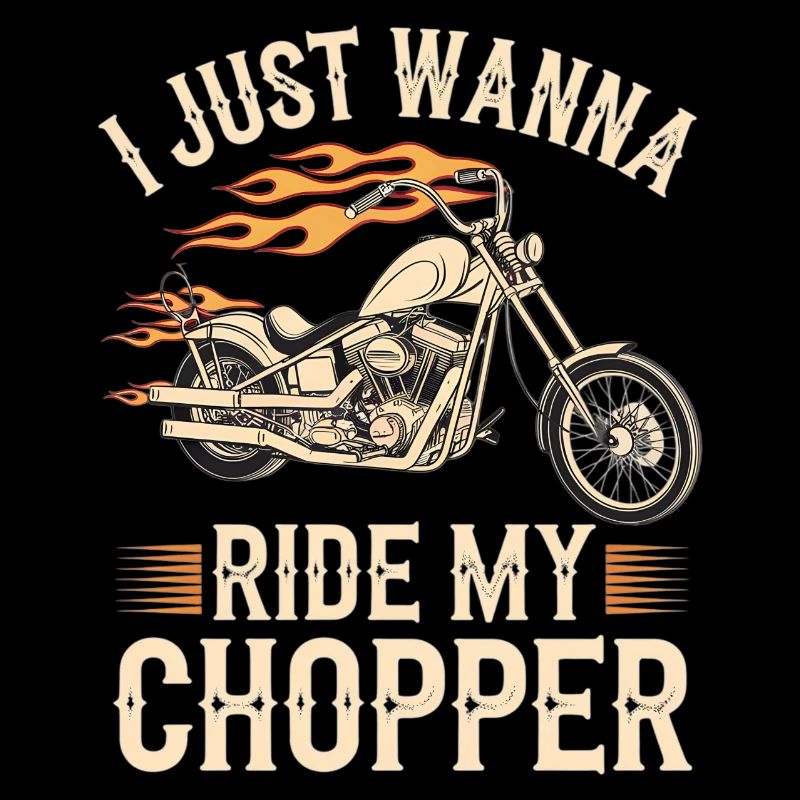 Flammender Chopper Motorrad