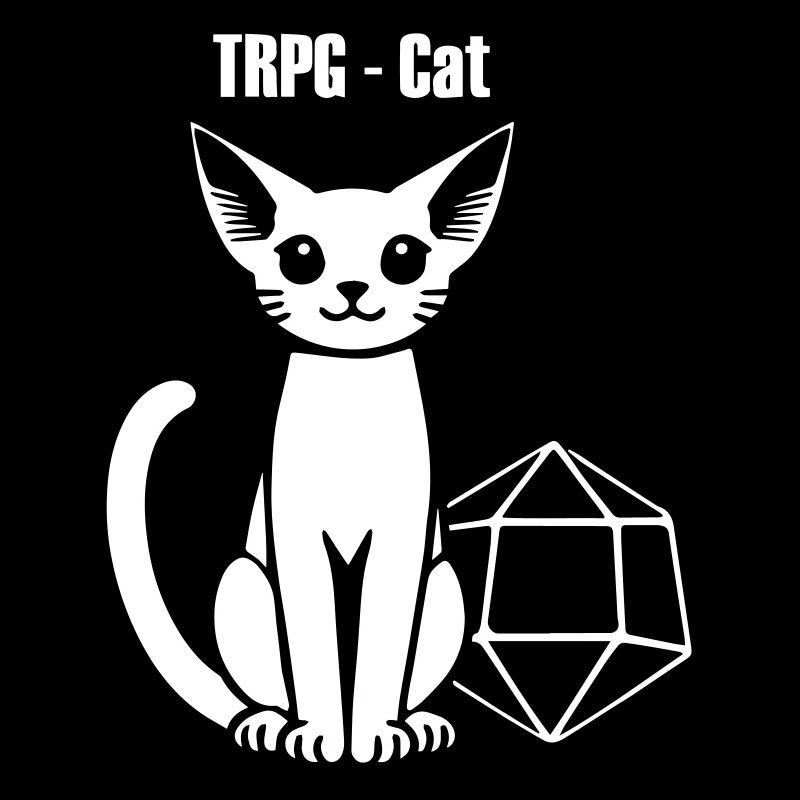 JdR Elven Katze & Würfel - TRPG Cat