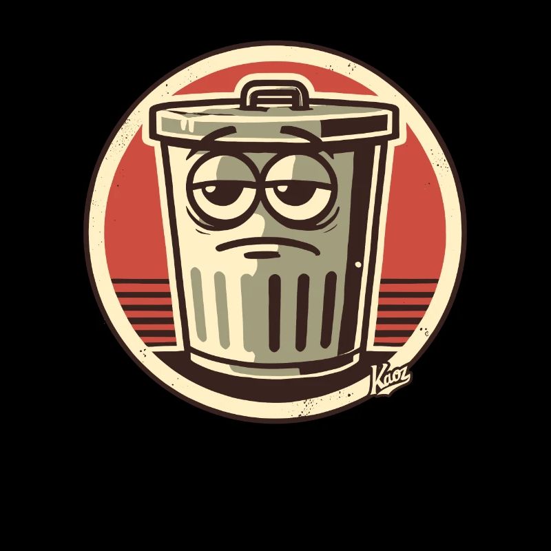 Boredom, not interested, funny trash can