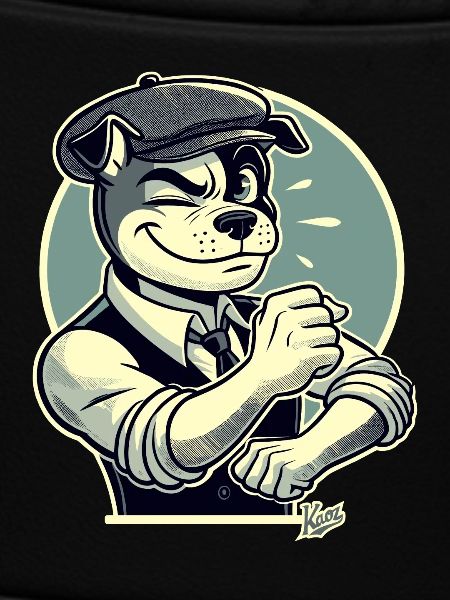 Retro Dapper Cartoon Dog 1920-luvun tyyliin