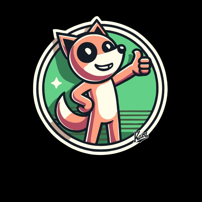 Cheerful nature fox with thumbs up