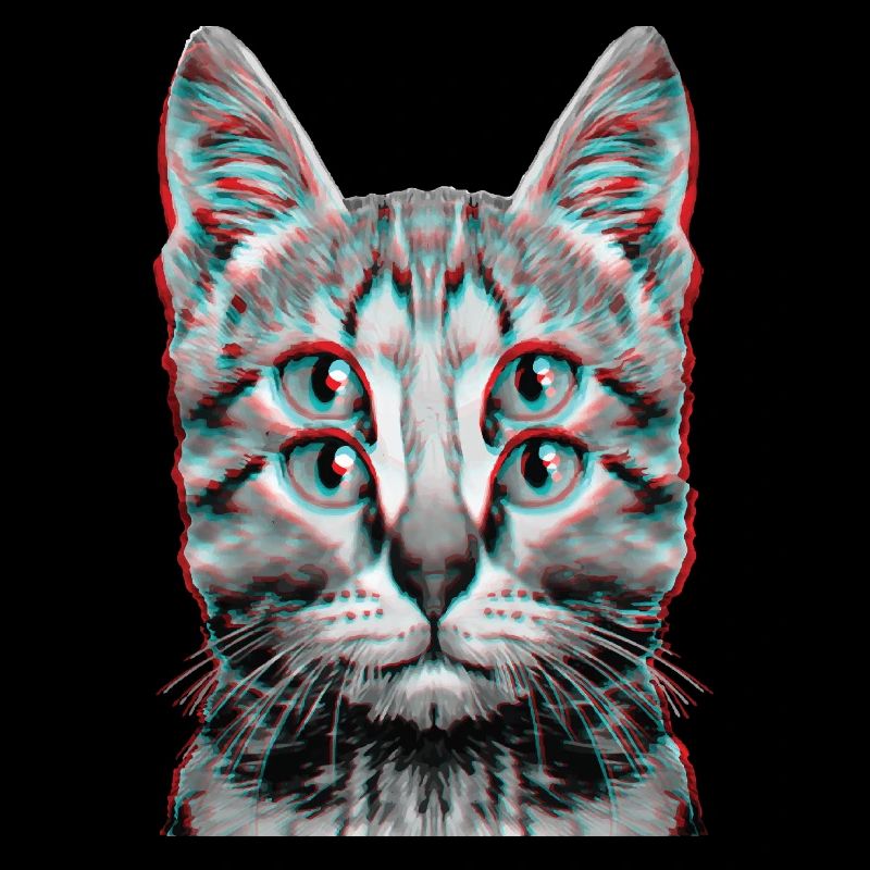 Glitch Chat Étrange Chaton Illusion D’optique