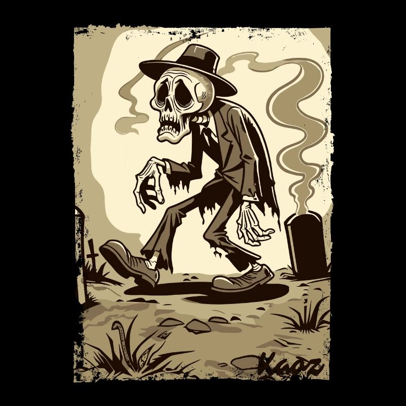 Squelette Gentleman dans le cimetière