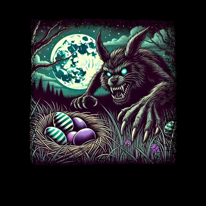 Creepy Werewolf Easter Bunny Nightmare