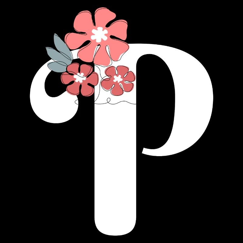 Lettre p fleurs minimalistes