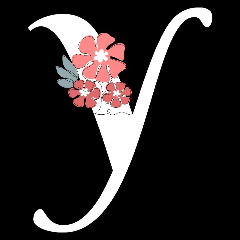 Lettre y fleurs minimalistes