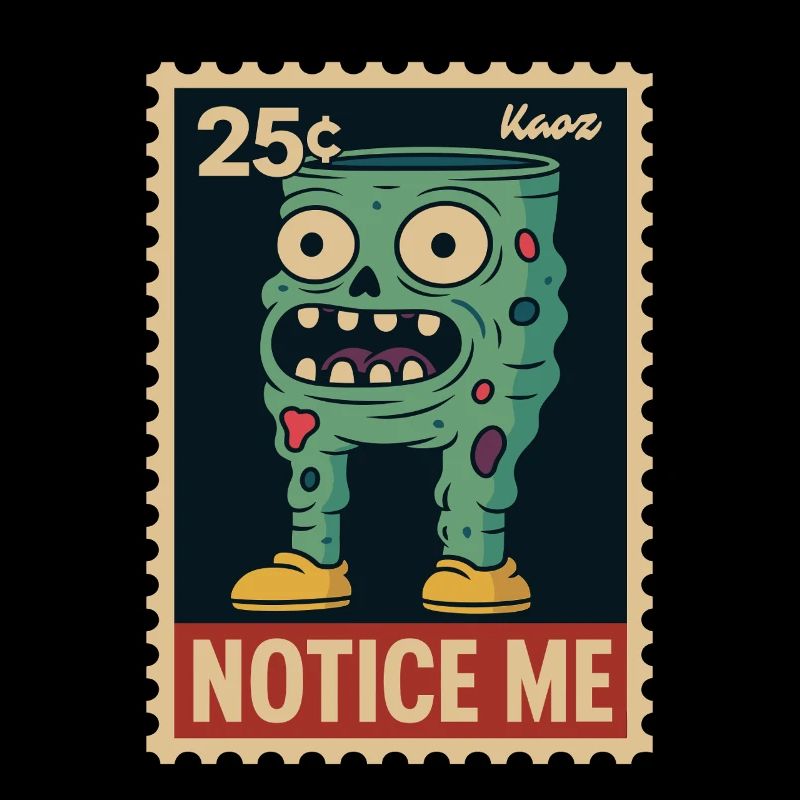 Zombie Pants Monster with Big Eyes and Teeth