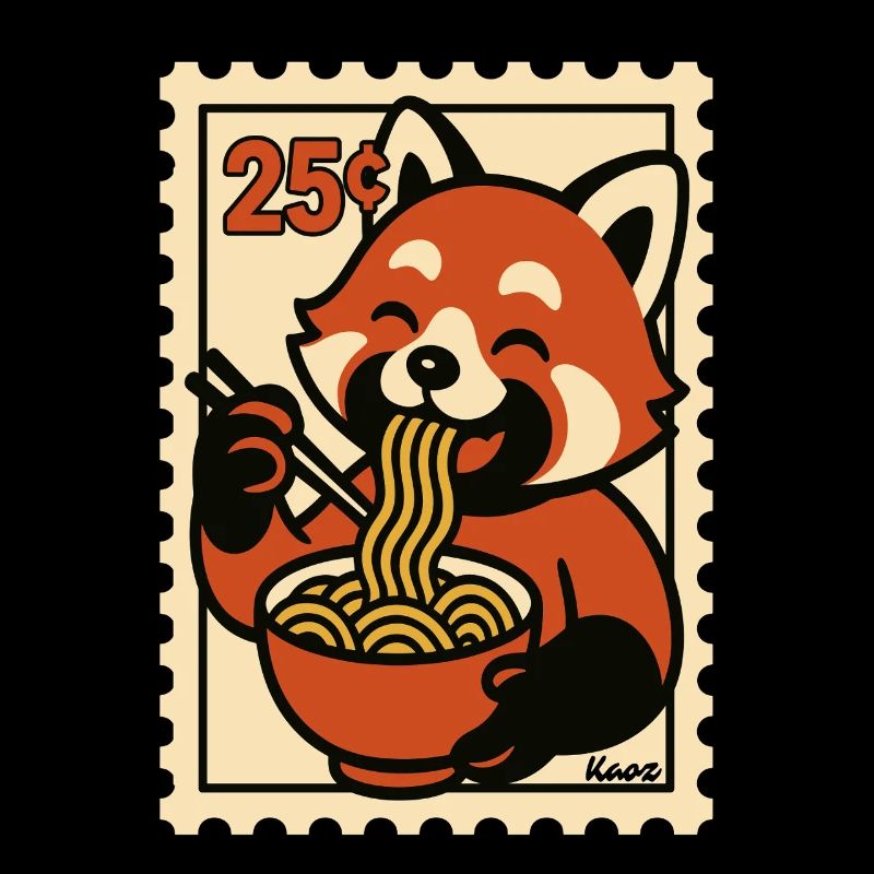 Red Panda with Ramen Noodles