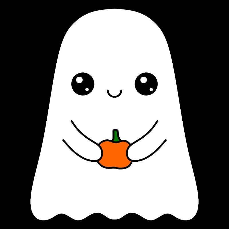 cute ghost with pumpkin