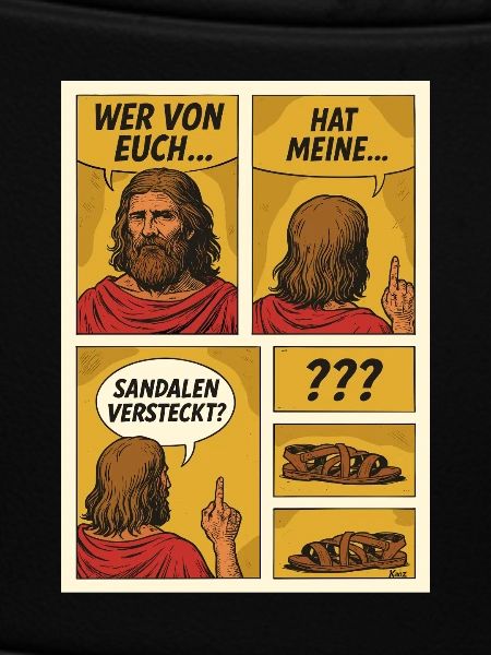 Comic-Jesus sucht Sandalen