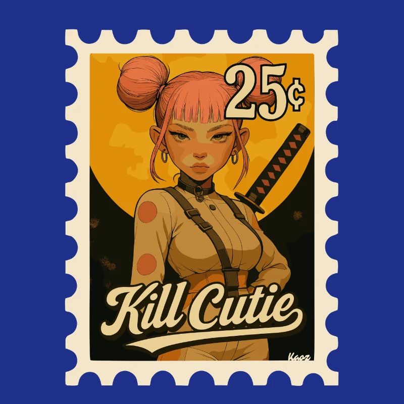 Fille avec une épée dans le style bande dessinée