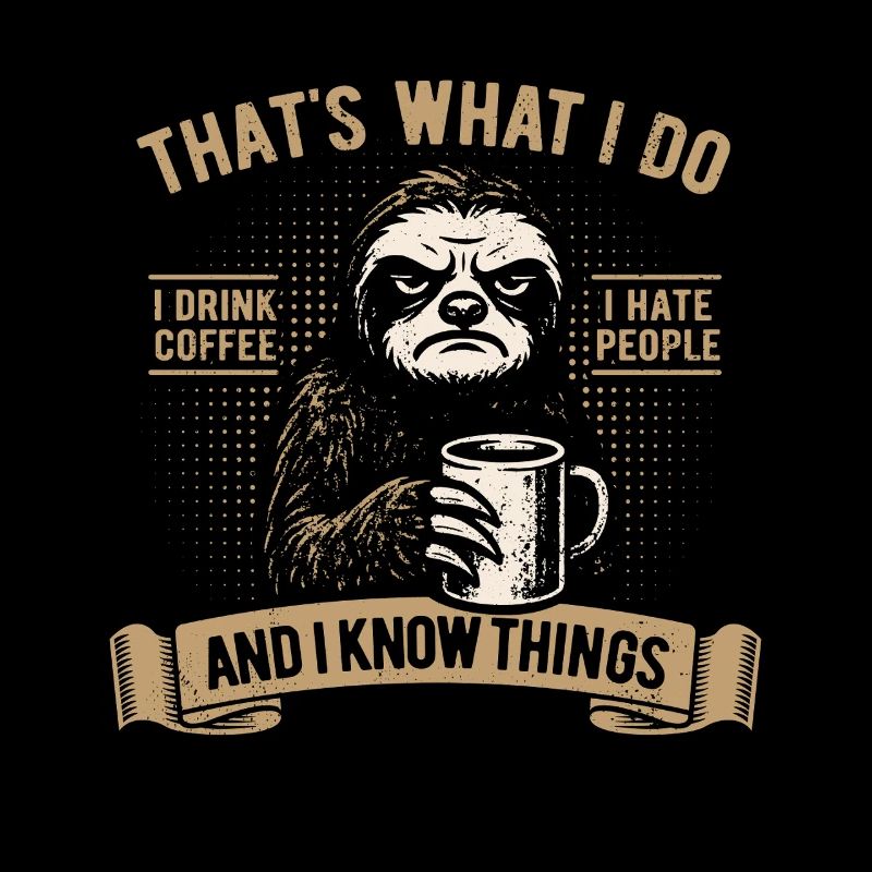 I drink coffee, I hate people and I know things