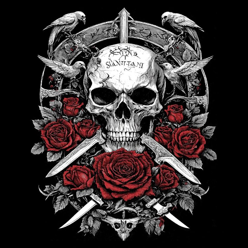 Skull Skull Pink Gothic Rock Metal