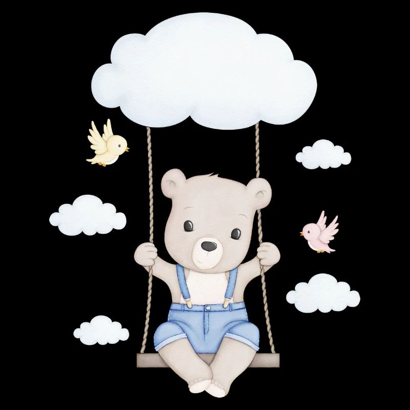 little cute bear on swing