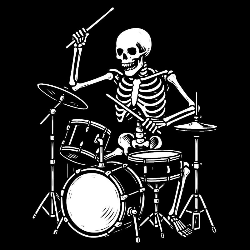 Skeleton Playing the Drums Artwork