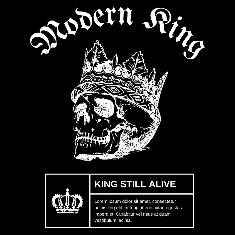 King Skull Tattoo Design