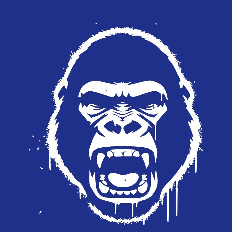 Furious Gorilla Stencil Grunge vector_path129