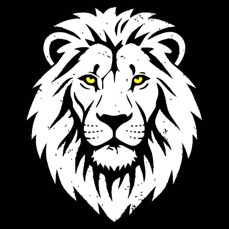 Lion Head Yellow Eyes Predator Vector