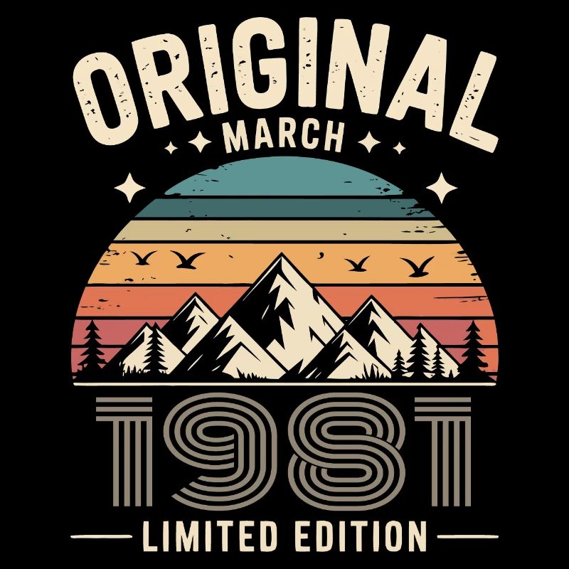 Vintage Born in March 1981 Original 45 years ago