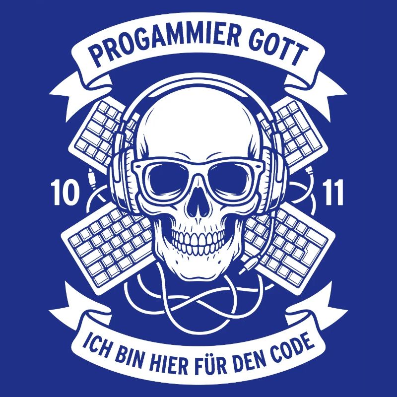 Code Schädel mit Kopfhörern