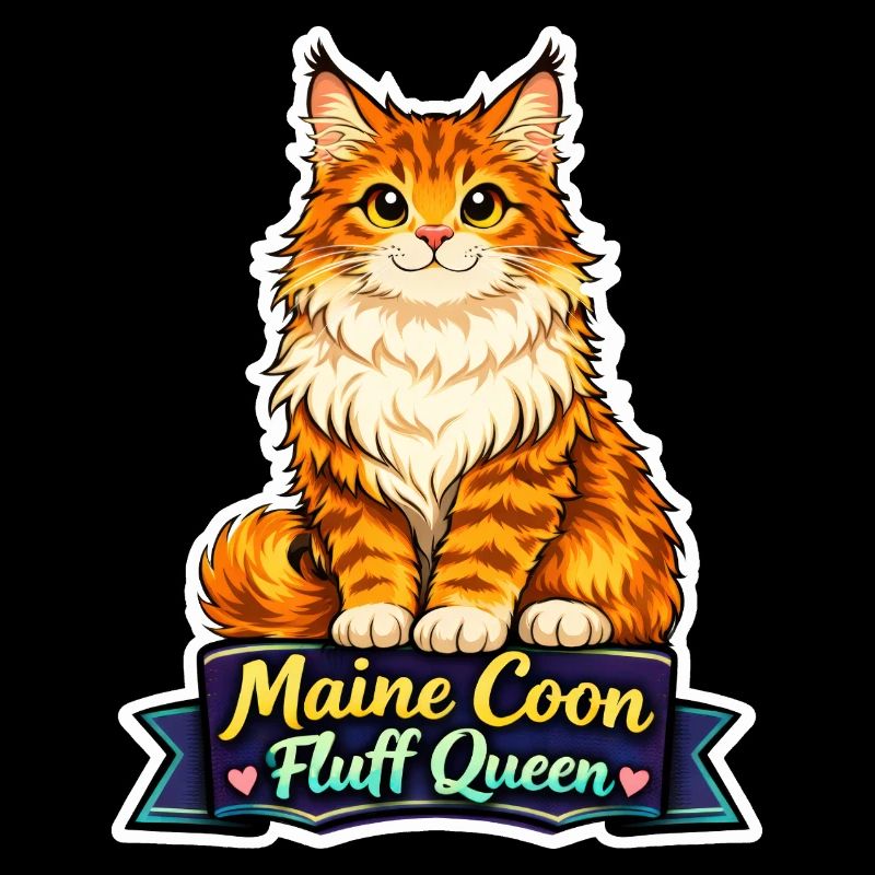 Maine Coon Fluff Queen Cat Design